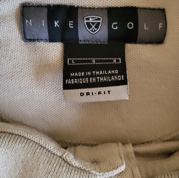 Nike Men's Large DRI-FIT Golf Shirt Beige - Picture 2 of 6